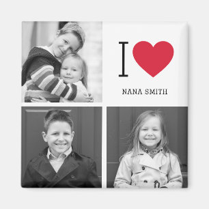 Classic I Heart Editable Colour Custom Photo Magne Magnet