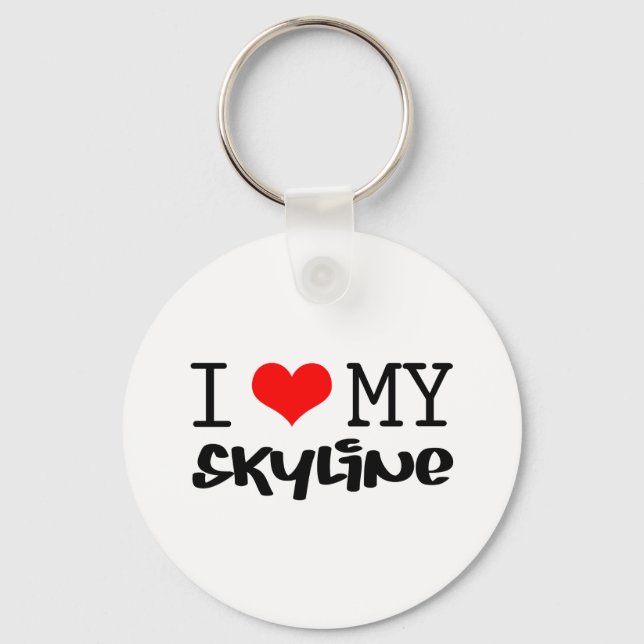 Classic "I Love My Skyline" design Keychain (Front)