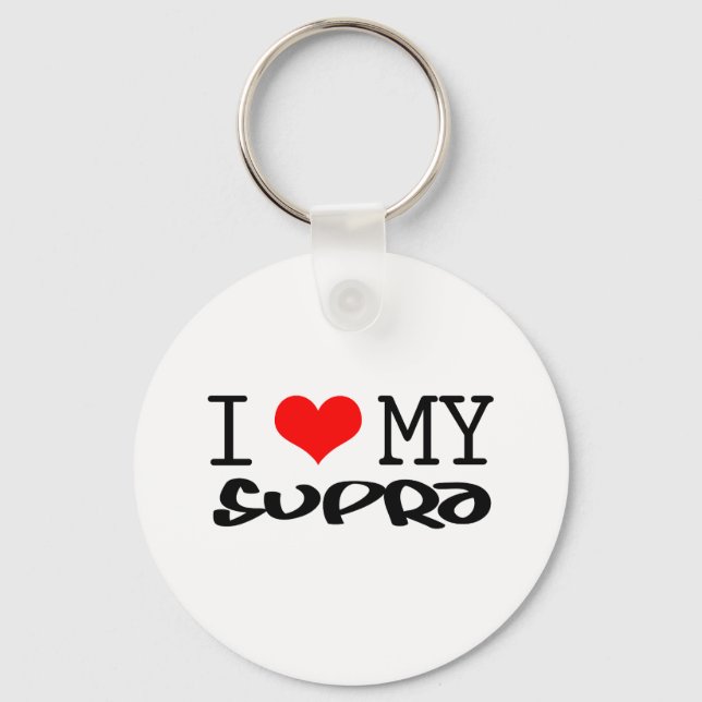 Classic "I Love My Supra" design Keychain (Front)