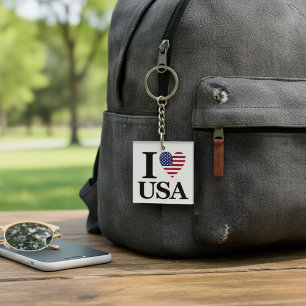 Classic "I ❤️ USA" Statement Keychain