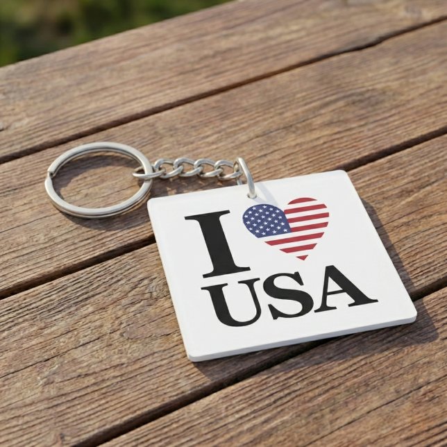 Classic "I ❤️ USA" Statement Keychain (Love for USA.)