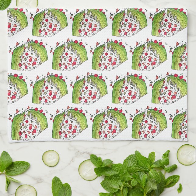 Classic Iceberg Lettuce Wedge Salad Food Foodie Kitchen Towel (Folded)