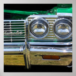 classic impala chrome with green paint poster