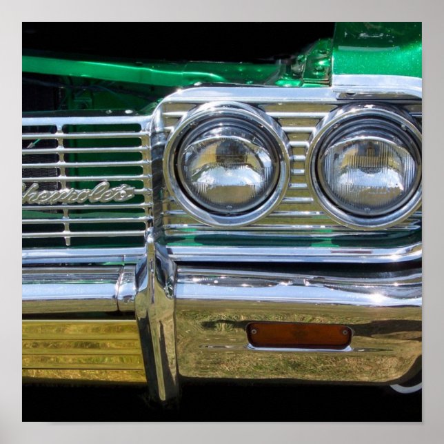 classic impala chrome with green paint poster (Front)