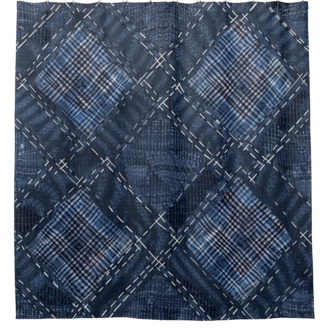 Classic Indigo Diamond Stitch Denim Pattern (Front)