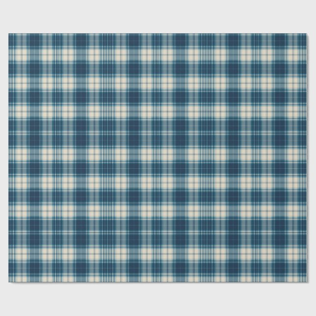 Classic Indigo Plaid Wrap Wrapping Paper (Flat)