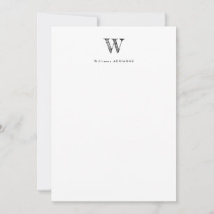 Classic Initial Notecard
