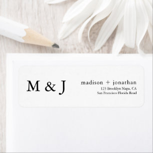 Classic Initials Typography Script Return Address