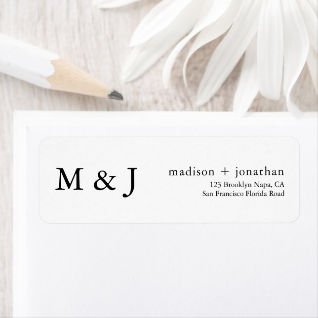 Classic Initials Typography Script Return Address (Insitu)