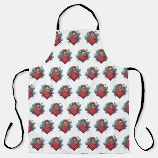 Classic Ink Aprons: Heart and Cupid Collection Apron