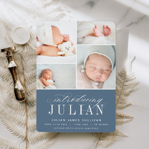 Classic Introduction   Multi Photo Birth Announcement