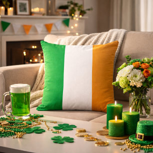 Classic Irish Tricolor Inspired Throw Pillow