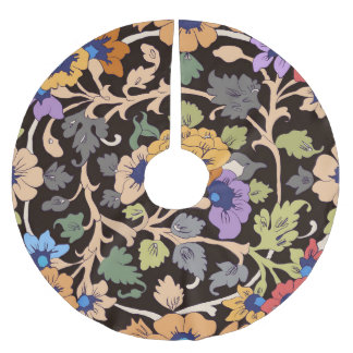 Classic Islamic: Floral Seamless Ornament Brushed Polyester Tree Skirt