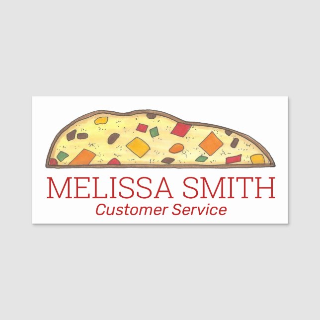 Classic Italian Bakery Biscotti Pastry Name Tag (Front)