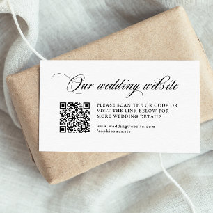 Classic Italian Elegance   Wedding Website QR Code Enclosure Card