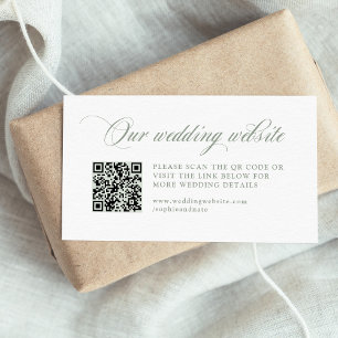 Classic Italian Elegance   Wedding Website QR Code Enclosure Card