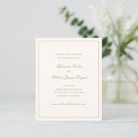 Classic Ivory and Gold Budget Wedding Save Date