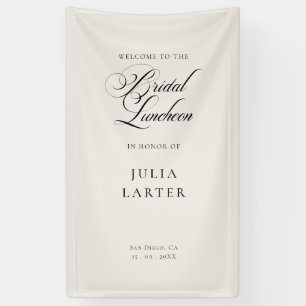 Classic Ivory Black Bridal Luncheon Banner Sign 