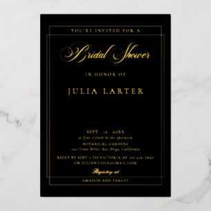 Classic Ivory Black Calligraphy Bridal Shower