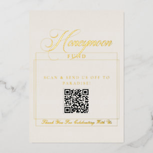 Classic Ivory Black Calligraphy Honeymoon Fund