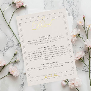 Classic Ivory Black Calligraphy Wedding Details