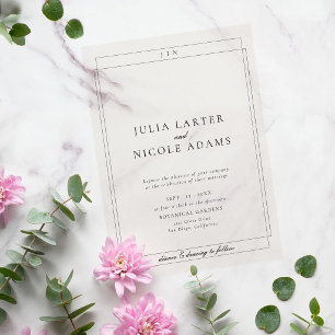 Classic Ivory Black Calligraphy Wedding Vellum Invitations