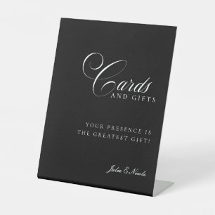 Classic Ivory Black Cards & Gifts Wedding Sign