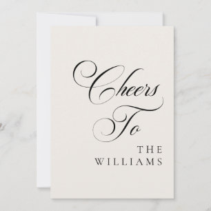 Classic Ivory Black Cheers To Wedding Sign Invitation