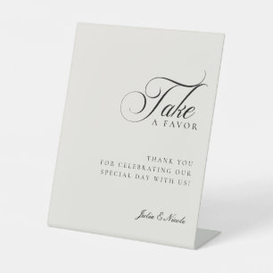 Classic Ivory Black Take A Favour Wedding Sign