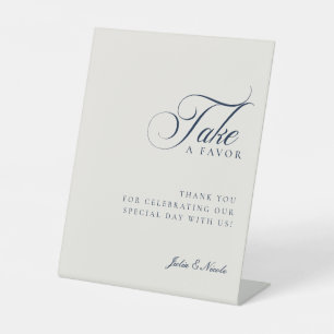 Classic Ivory Blue Take A Favour Wedding Sign