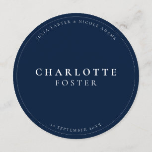 Classic Ivory Blue Wedding Guest Place Card Menu