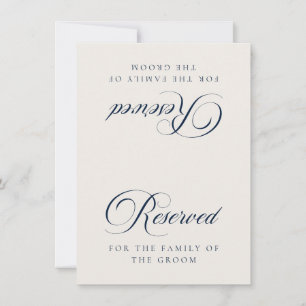 Classic Ivory Blue Wedding Reserved Tabletop Sign Invitation
