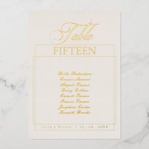 Classic Ivory Border Wedding Table Number Sign