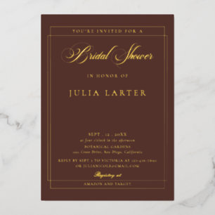 Classic Ivory Brwon Calligraphy Bridal Shower