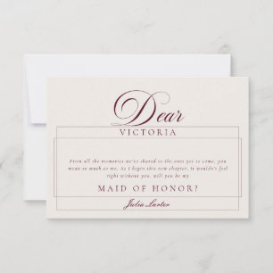 Classic Ivory Burgundy Maid of Honour Cards
