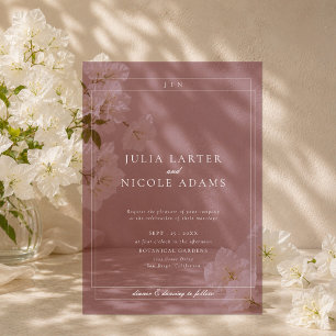 Classic Ivory Burgundy Simple Minimalist Wedding Acrylic Invitations