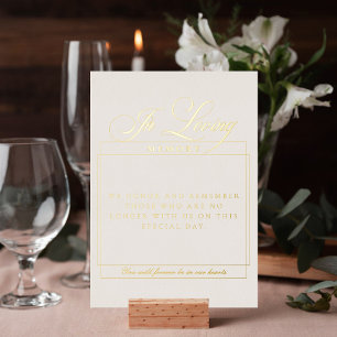 Classic Ivory Calligraphy In Loving Memory Sign