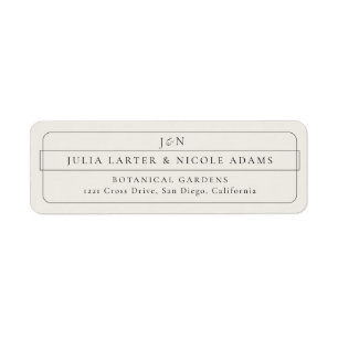 Classic Ivory Calligraphy Return Address Label