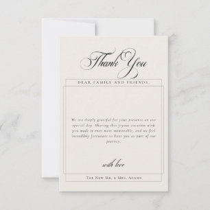 Classic Ivory Calligraphy Simple Photo Thank You Invitation