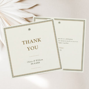 Classic Ivory & Gold Custom Message Wedding Thank You Card