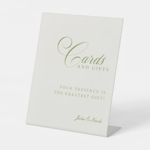 Classic Ivory Green Cards & Gifts Wedding Sign