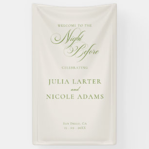 Classic Ivory Green The Night Before Banner Sign