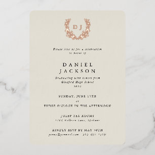 Classic Ivory Monogram + Laurel Wreath Graduation