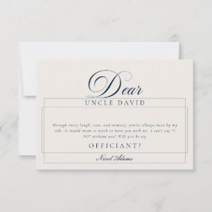 Classic Ivory Navy Usher Wedding Proposal Cards