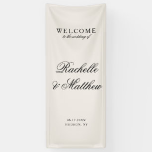 Classic Ivory Old Money Wedding Welcome Banner