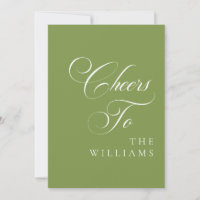 Classic Ivory Sage Green Cheers To Wedding Sign