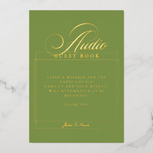 Classic Ivory White Audio Guest Book Wedding Sign