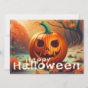 Classic Jack-o-Lantern Autumn Forest Scene