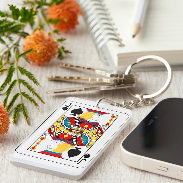 Classic Jack of Spades Poker Card Keychain (Creator Uploaded)