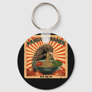 Classic japanese art stamp noodles pangolin ramen keychain